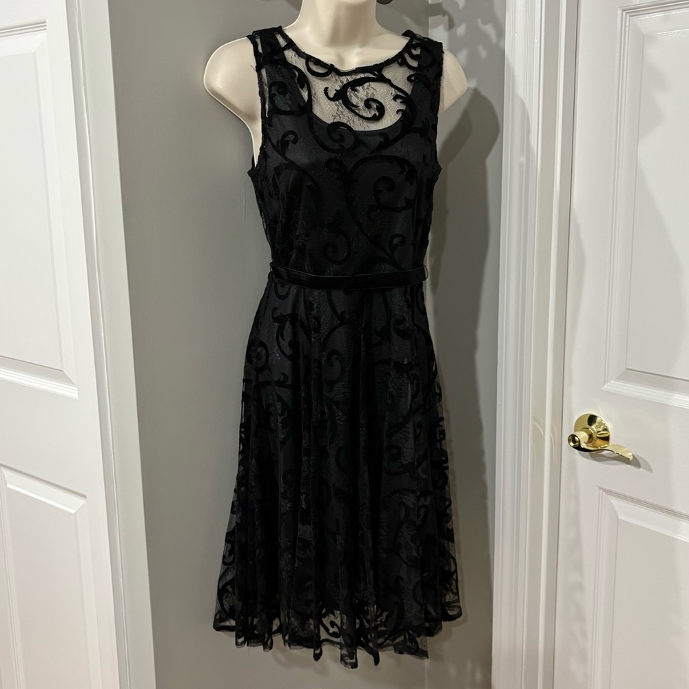 Mizrahi Classic Little Black Lace Dress